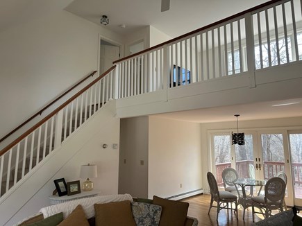 Eastham Cape Cod vacation rental - Second floor loft with sectional and TV.
