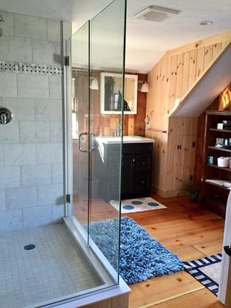 Dennis Village Cape Cod vacation rental - Upstairs bathroom w/large shower and compact clothes washer/dryer
