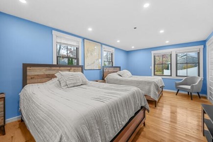 Falmouth Cape Cod vacation rental - Bedroom 3 with two Queen Beds and Flat-Screen TV