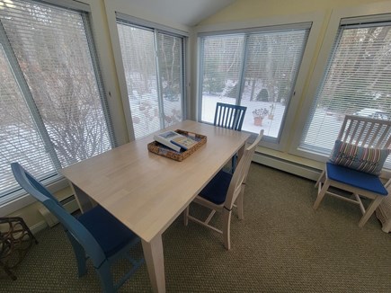 Chatham Cape Cod vacation rental - Dining Table overlooking the backyard and patioi