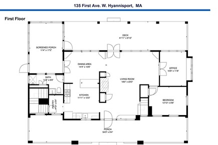 West Hyannisport Cape Cod vacation rental - Main Level Foor Plan