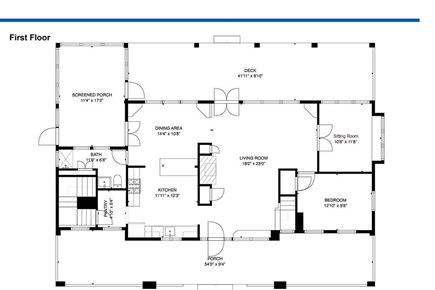 West Hyannisport Cape Cod vacation rental - Main Level floor Plan