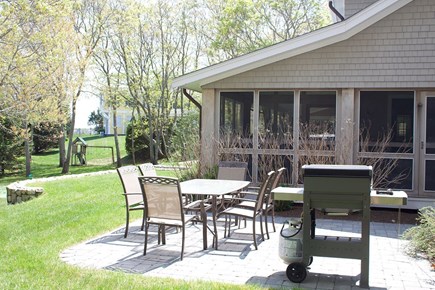 West Hyannisport Cape Cod vacation rental - Back Yard Seating