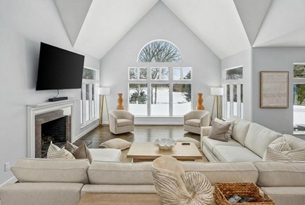 Osterville Cape Cod vacation rental - Large living room with gorgeous water views. Large TV