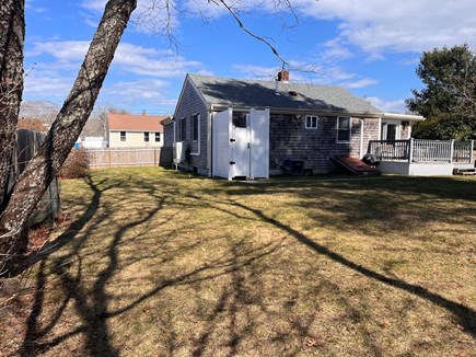 Bourne, Buzzards Bay Cape Cod vacation rental - Backyard looking towards outdoor shower