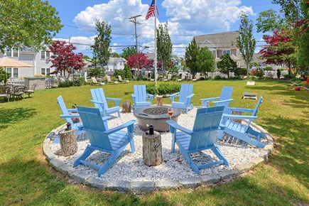 Onset Beach MA vacation rental - Cozy natural gas firepit, large fenced in yard for kids and pets