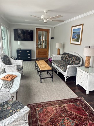 Onset Beach MA vacation rental - Large outside enclosed porch facing the yard