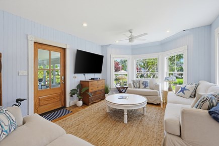 Onset Beach MA vacation rental - Living room facing backyard-access to enclosed porch