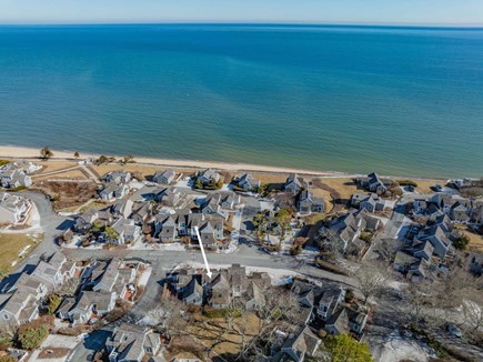 Mashpee Cape Cod vacation rental - Aerial of the property with a view of the Private association beach