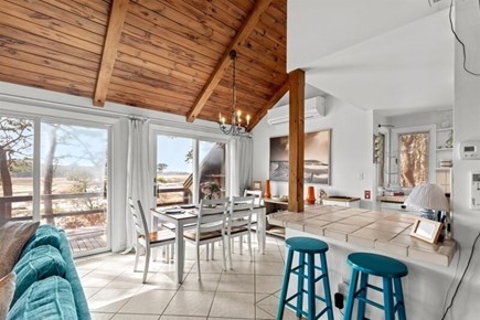 Wellfleet, Marshside Escape Cape Cod vacation rental - Dining area with breakfast bar and peaceful water views