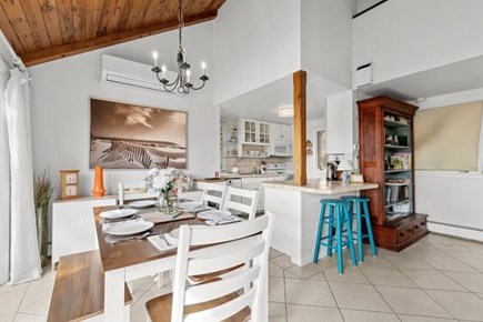 Wellfleet, Marshside Escape Cape Cod vacation rental - Open dining space beside kitchen and breakfast counter