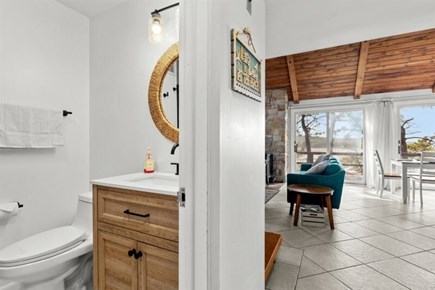 Wellfleet, Marshside Escape Cape Cod vacation rental - First floor half bath off the main living area