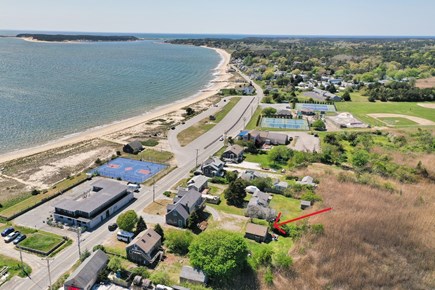Wellfleet, Marsh View Cottage Cape Cod vacation rental - Aerial looking west towards Great Island