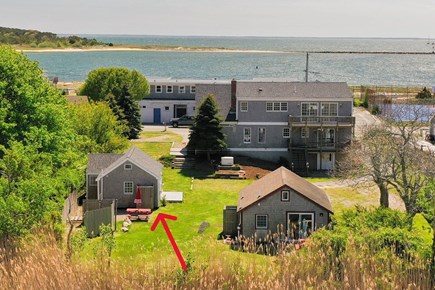 Wellfleet, Harborside Cottage Cape Cod vacation rental - Aerial showing cottages location