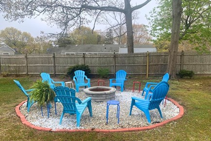 South Yarmouth Cape Cod vacation rental - Fire pit with seating for 6