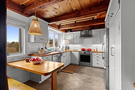Eastham, Bridge Meadow Cape Cod vacation rental - Bright updated kitchen with wood counters and gas range