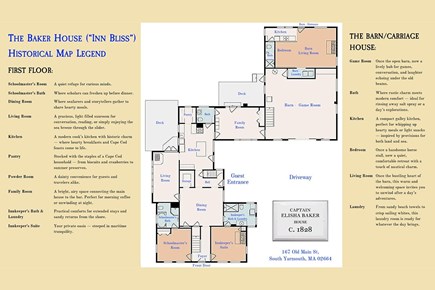 South Yarmouth Cape Cod vacation rental - Baker House -  Main Level Floor Plan