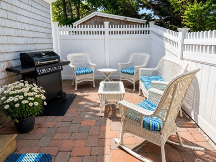 Harwich Cape Cod vacation rental - Private paver patio with comfy seating and propane grill
