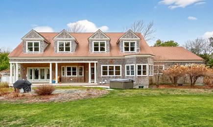 Sagamore Beach, Sagamore Sanctuary Cape Cod vacation rental - Back yard view with spa