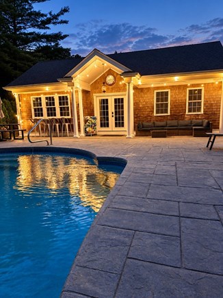 Sagamore Beach, Sagamore Cape Cod vacation rental - Pool and pool house at night