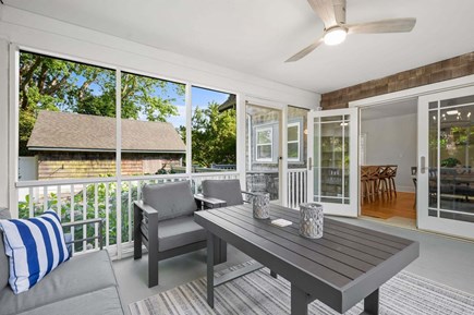 South Yarmouth Cape Cod vacation rental - Screened porch is conveniently located off of the dining room