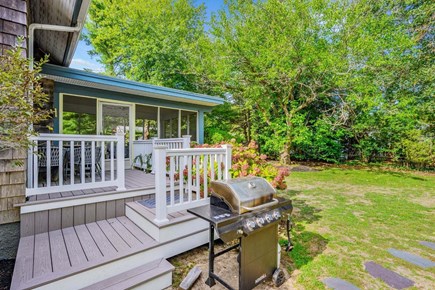 South Yarmouth Cape Cod vacation rental - Gas grill conveniently located near the deck and screened porch that connects to the dining room