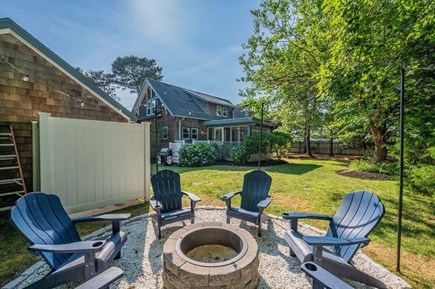 South Yarmouth Cape Cod vacation rental - View to home from fire pit area