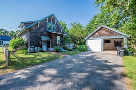 South Yarmouth Cape Cod vacation rental - View to the home and The Hidden Gem Pub from the end of the driveway