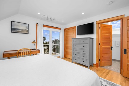 Sandwich Cape Cod vacation rental - King bedroom, TV, balcony and ensuite full bathroom
