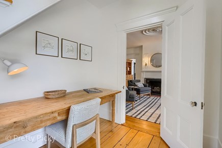 Harwich Port Cape Cod vacation rental - Desk area under the stairs