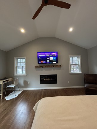 Truro, Longnook Cape Cod vacation rental - Primary Bedroom with king bed and fireplace