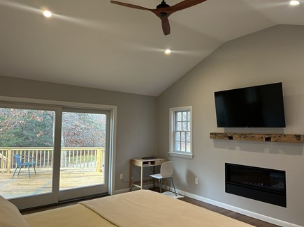 Truro, Longnook Cape Cod vacation rental - Primary Bedroom with gas fireplace