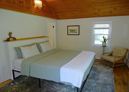 Eastham Cape Cod vacation rental - Large vaulted king master bedroom with ceiling fan 