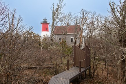 Eastham Cape Cod vacation rental - Outdoor shower with a perfect view of Nauset Light.