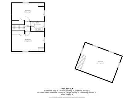 Dennis Cape Cod vacation rental - Second and room above the garage floor plan