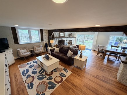 Eastham, Salt Pond Seashore Cape Cod vacation rental - Living room with built-ins, reading chairs, central hangout