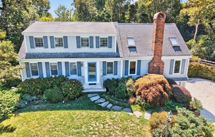 East Orleans  Cape Cod vacation rental - Front aerial of the home on a quiet cul-de-sac