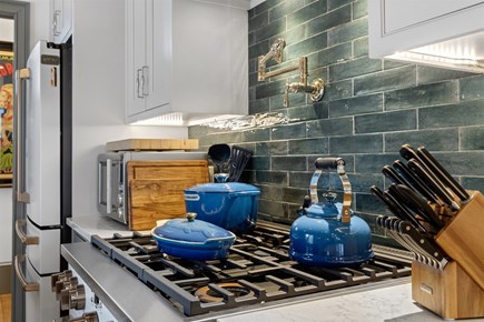 Provincetown, The Tucker House Cape Cod vacation rental - Kitchen with premium cookware, pot filler, finishes.