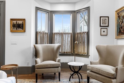 Provincetown, The Tucker House Cape Cod vacation rental - Sunny nook with plush chairs for coffee, reading, or rest.