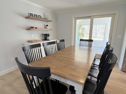 Brewster Cape Cod vacation rental - Dining room towards sun porch (more decor being added weekly).
