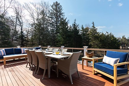 Eastham Cape Cod vacation rental - Expansive deck with outdoor dining and lounge seating