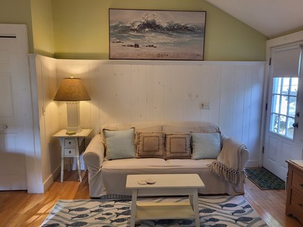 West Hyannisport Cape Cod vacation rental - Back Living Room leads to deck.