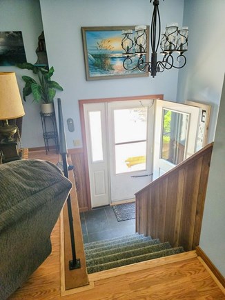 Wellfleet Cape Cod vacation rental - Stairs to Lower Level, showing main entrance
