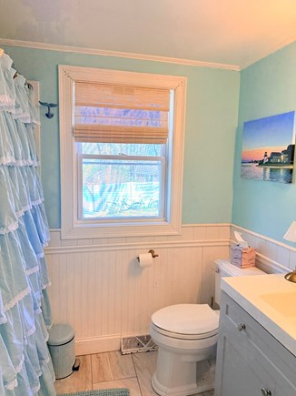 Hyannis Cape Cod vacation rental - Main bathroom next to Master bedroom overlooking backyard
