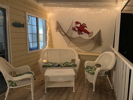Hyannis Cape Cod vacation rental - Back porch sitting area.