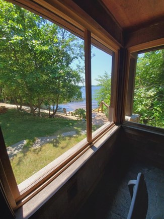 On Snipatuit Pond, Rochester MA vacation rental - View from porch toward beach