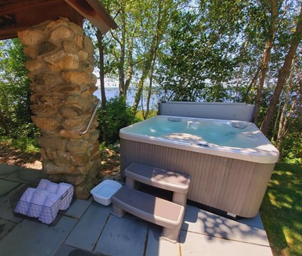 On Snipatuit Pond, Rochester MA vacation rental - Hot tub just feet from the water