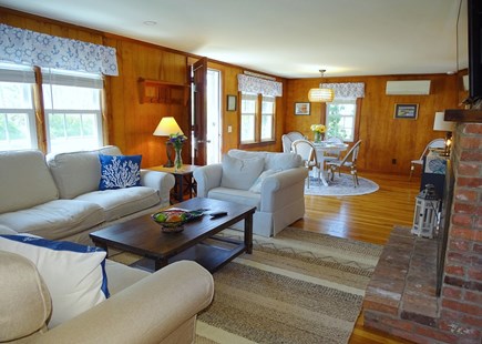 Barnstable Cape Cod vacation rental - Open living room with TV 