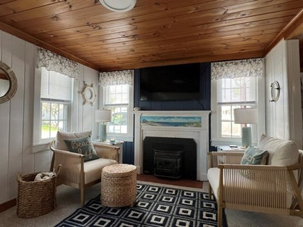 Dennis Port Cape Cod vacation rental - Livingroom with Smart TV and Fireplace insert