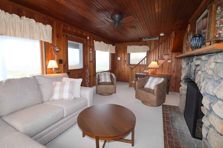 East Dennis Cape Cod vacation rental - View from beachside living rm towards stairway